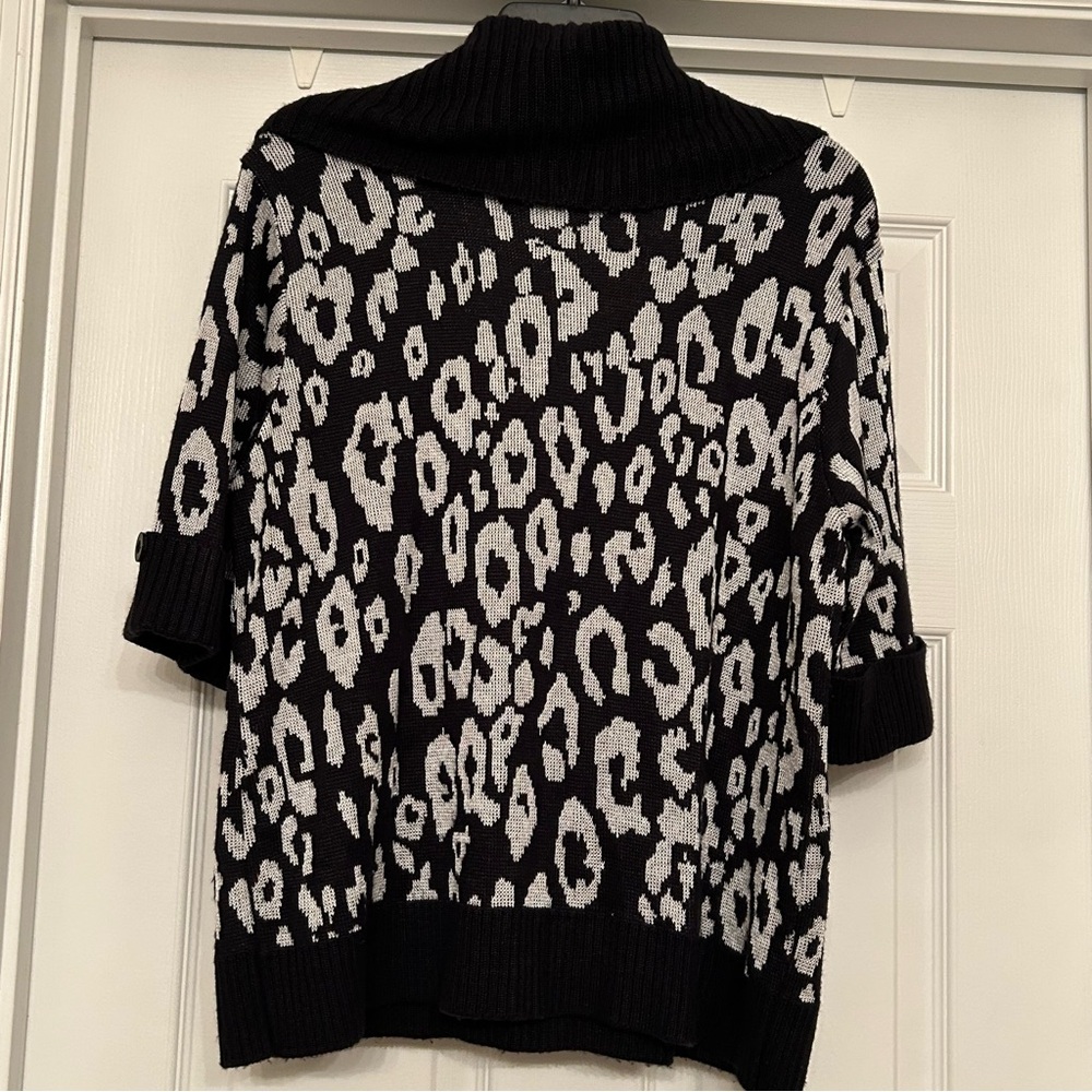Ruby Rd Black And Gray Leopard Print Sweater Size… - image 6